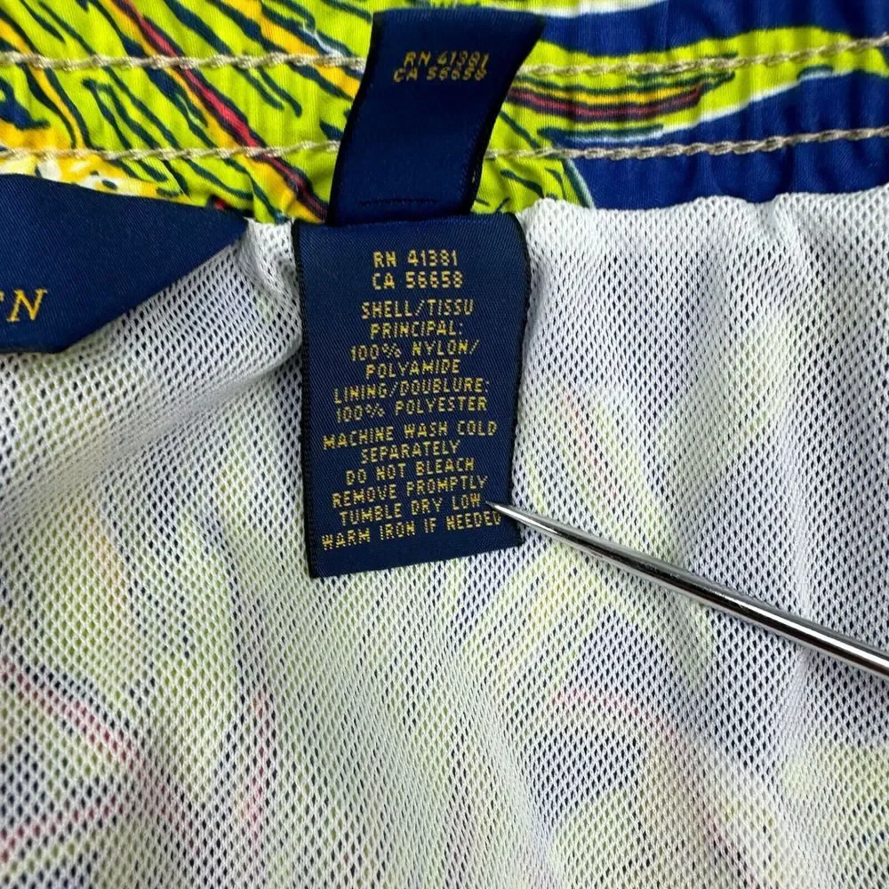 Polo Ralph Lauren Swim Trunks Men's 2XB Lined Blue Hawaiian Hibiscus Floral 6.5